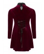 Punk Rave Wine Red Gothic Velvet Dark Night Vines Short Plus Size Dress