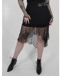 Punk Rave Black Gothic Punk Mesh Plus Size Fishtail Skirt