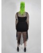 Punk Rave Black Gothic Punk Mesh Plus Size Fishtail Skirt