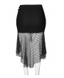 Punk Rave Black Gothic Punk Mesh Plus Size Fishtail Skirt