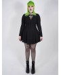 Punk Rave Black Gothic Punk Long Sleeve Short Plus Size Dress