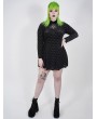 Punk Rave Black Gothic Velvet Heart Long Sleeve Short Plus Size Dress