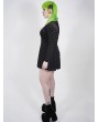 Punk Rave Black Gothic Velvet Heart Long Sleeve Short Plus Size Dress