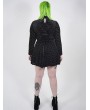 Punk Rave Black Gothic Velvet Heart Long Sleeve Short Plus Size Dress