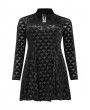 Punk Rave Black Gothic Velvet Heart Long Sleeve Short Plus Size Dress