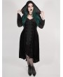 Punk Rave Black Gothic Chinese Style Dark Velvet Burning Out Long Plus Size Coat for Women