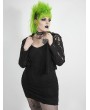 Punk Rave Black Gothic Chinese Style Hollow-out Short Plus Size Coat for Women