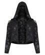 Punk Rave Black Gothic Chinese Style Hollow-out Short Plus Size Coat for Women