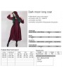 Punk Rave Red Gothic Dark Moon Long Hooded Plus Size Coat for Women
