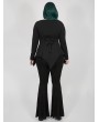 Punk Rave Dark Gothic Lace Plus Size Flared Pants for Women