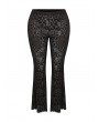 Punk Rave Dark Gothic Velvet Plus Size Flared Pants for Women