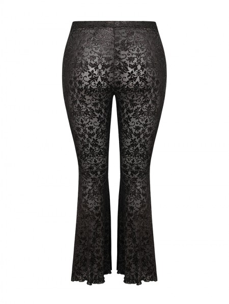 Punk Rave Dark Gothic Velvet Plus Size Flared Pants for Women ...