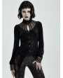 Punk Rave Black Vintage Gothic Long Sleeve Irregular Shirt for Women