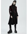 Punk Rave Black and Red Gothic Punk Military Casual Mid Length Coat for Women