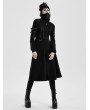 Punk Rave Black Gothic Punk Military Casual Mid Length Coat for Women