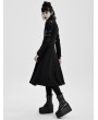 Punk Rave Black Gothic Punk Military Casual Mid Length Coat for Women