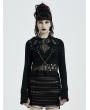 Punk Rave Black Gothic Punk Chain Hooded Short Coat for Women