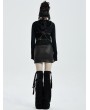 Punk Rave Black Gothic Punk Chain Hooded Short Coat for Women