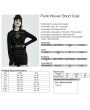 Punk Rave Black Gothic Punk Chain Hooded Short Coat for Women