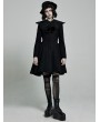 Punk Rave Black Gothic Lolita Mid Length Winter Warm Hooded Coat for Women