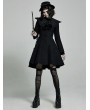 Punk Rave Black Gothic Lolita Mid Length Winter Warm Hooded Coat for Women