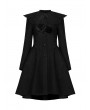 Punk Rave Black Gothic Lolita Mid Length Winter Warm Hooded Coat for Women