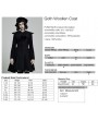 Punk Rave Black Gothic Lolita Mid Length Winter Warm Hooded Coat for Women