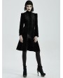 Punk Rave Black Vintage Gothic Velvet Mid Length Tail Coat for Women