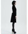 Punk Rave Black Vintage Gothic Velvet Mid Length Tail Coat for Women