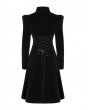 Punk Rave Black Vintage Gothic Velvet Mid Length Tail Coat for Women