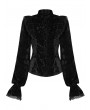 Punk Rave Black Gothic Gorgeous Velvet Long Sleeve Shirt for Women