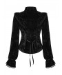 Punk Rave Black Gothic Gorgeous Velvet Long Sleeve Shirt for Women