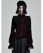 Punk Rave Dark Red Gothic Gorgeous Velvet Long Sleeve Shirt for Women