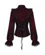 Punk Rave Dark Red Gothic Gorgeous Velvet Long Sleeve Shirt for Women