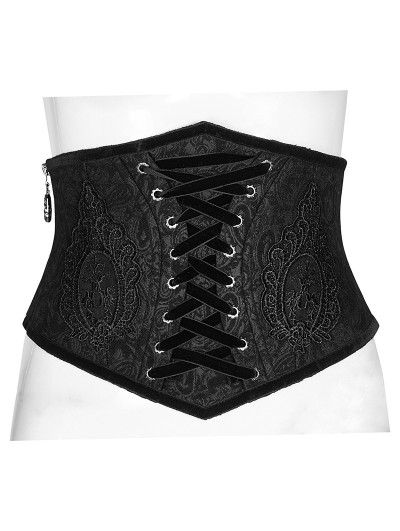 Punk Rave Black Gothic Gorgeous Court Jacquard Corset Waistband for Women