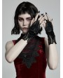 Punk Rave Black Gothic Velvet Lace Gloves for Women