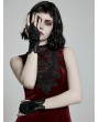 Punk Rave Black Gothic Velvet Lace Gloves for Women