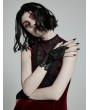 Punk Rave Black Gothic Velvet Lace Gloves for Women