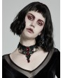 Punk Rave Black Lace Gothic Gem Necklace for Women