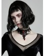 Punk Rave Black Lace Gothic Gem Necklace for Women