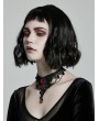 Punk Rave Black Lace Gothic Gem Necklace for Women