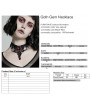 Punk Rave Black Lace Gothic Gem Necklace for Women