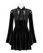 Punk Rave Black Cute Gothic Velvet Long Sleeve Daily Wear Short Dress