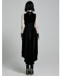 Punk Rave Black Retro Gothic Sexy Velvet High-Low Sleeveless Dress