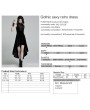 Punk Rave Black Retro Gothic Sexy Velvet High-Low Sleeveless Dress