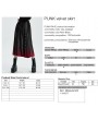Punk Rave Black and Red Gothic Punk Velvet Pleated Daily Wear Long Skirt