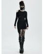 Punk Rave Black Gothic Punk Long Sleeve Asymmetric Short Dress