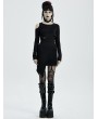 Punk Rave Black Gothic Punk Long Sleeve Asymmetric Short Dress
