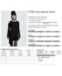 Punk Rave Black Gothic Punk Long Sleeve Asymmetric Short Dress