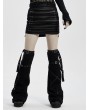 Punk Rave Black Gothic Punk Sexy PU Leather Short Skirt